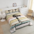 thumbnail image 3 of Windmill Decor Farmhouse Comforter Set, Rustic Wood Farm Bedding Set Western Country Vintage Bedding Comforter Sets King Windmill Themed Gift, Wooden Plank Barn Door Down Comforter, 2 Pillow Cases, 3 of 5