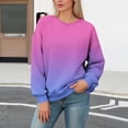 thumbnail image 2 of VEKDONE Sweatshirt for Women Fashion Gradient Long Sleeve Pullover Top Casual Loose Fit Crewneck Pullover Sweatshirts Fall Winter Thin Fleece Going Out Tops Purple XXL, 2 of 5