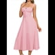 thumbnail image 3 of Vestido Midi con Corsé, Aberturas Fluidas y Cordones para Mujer, Vestido Informal de Verano de Corte A para Fiesta de Té. Rosa L, 3 of 8