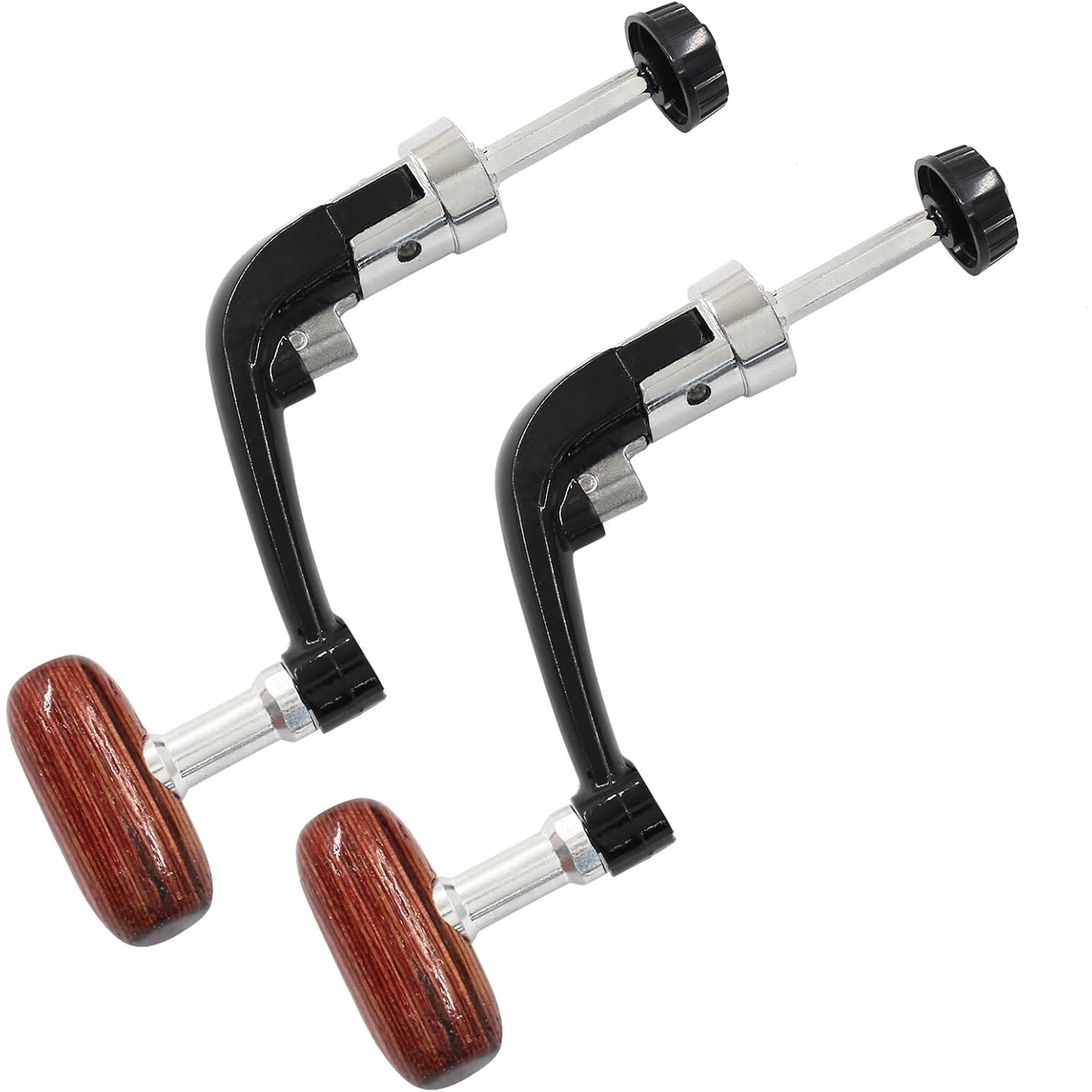 Allio-2 Pcs Premium Spinning Reel Replacement Handles with Non-Slip Hardwood Knob - Small