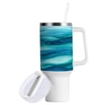 thumbnail image 2 of 40 Oz Car Handle Water Bottle Water Cup Water Bottle Water Jug Coffee Cup Travel Water Bottle Beautiful Green Sea, 2 of 8
