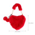 thumbnail image 1 of Bamboohart Joli Sac à Main Moelleux Rouge en Forme de Cœur en Fourrure pour Femmes, 1 of 6