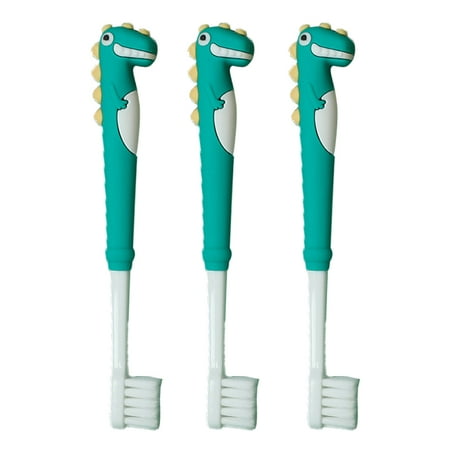 

3pcsChildren sManualToothbrushSuperSoftBristleToddlerToothbrushInDinosaurCartoonShapeForKidsWhoLoveDinosaurs DesignedForDelicateTeethAndGumsOfChildren12MonthsAndOlder