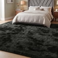 thumbnail image 4 of Nefoso Shag Area Rug, 5ft x 8ft Soft Fluffy Tie-Dye Area Rugs for Living Room Bedroom Decor Carpet, Black & Grey, 4 of 13