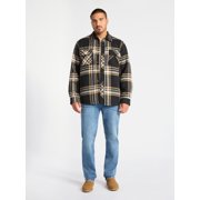George Men's Shirt Jacket with Long Sleeves, High Pile Fleece Lining, Sizes S-3XL
