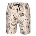thumbnail image 3 of Honeii's Retro Rooster Print Men's Casual Shorts with Drawstring，Swim Trunks Quick Dry Beach Shorts, 3 of 5