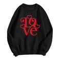 thumbnail image 3 of Gibobby Sudadera con forro polar Mujer Camiseta estampada de talla grande con estampado del día de San Valentín para mujer Top informal de manga larga (Negro, XL), 3 of 4