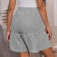 thumbnail image 4 of Olyvenn High Waist Wide Leg Ruffle Shorts for Women Trendy Loose Beach Baggy Short Pants with Pocket Bermuda-Shorts Gray M, 4 of 7