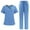 3-sky blue, variant on Scrubs for Women Set, Modern V-Neck Scrub Top & Jogger Scrub Pants with Multi Pockets Professionals Soft Stretch Athletic Nursing Uniform Workwear (White)