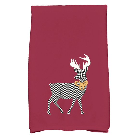 Simply Daisy 16" x 25" Merry Deer Animal Print Hand Towel