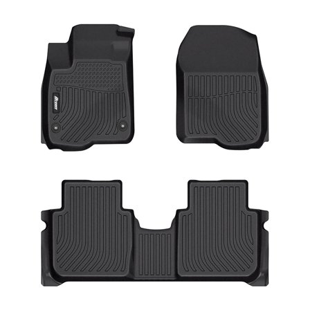Ikon Motorsports Floor Mats Compatible With 2023-2026 Honda CR-V, 3D Carpets Front Rear Protection Pad 3PCS Black TPE All Weather Liner Protector Cover