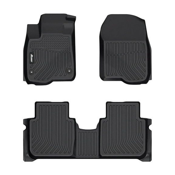 Ikon Motorsports Floor Mats Compatible With 2023-2026 Honda CR-V, 3D Carpets Front Rear Protection Pad 3PCS Black TPE All Weather Liner Protector Cover