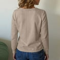 thumbnail image 4 of Sweaters for Women 2025 Fall - Long Sleeve V Neck Loose Knit, Lightweight Pullover Blouses with Breathable Fabric, Business Casual for Cool Office Days, 4 of 4