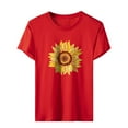 thumbnail image 4 of EQWLJWE Hauts à Col en V pour Femmes Mode Féminine Col Rond Manches Courtes Imprimé Tournesol de Pâques Hauts d'Été pour Femmes 2023, 4 of 7