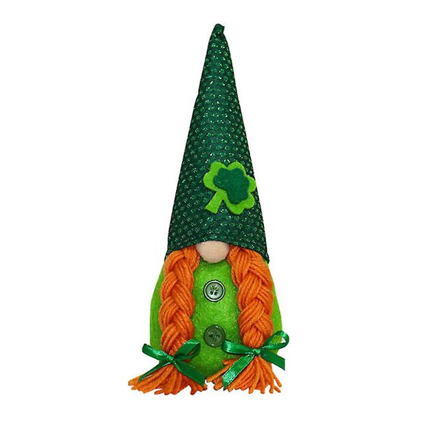Muñeco de duende de peluche sin rostro del día de San Patricio, 10 pulgadas Muñeca de dibujos animados de pie de peluche de gnomo hecha a mano, Irish Da