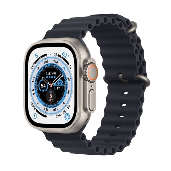 Apple Watch Ultra (GPS + Cellular, 49mm) - Caja de Titanio con Correa Ocean Band Medianache, Talla única (Reacondicionado)