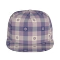 thumbnail image 2 of Daiia Purple Floral Gingham Check Plaid print Flat Bill Hats Flat Brim Trucker Cap Baseball Cap Adjustable Classic Low Profile Hat Unconstructed Plain Cap, 2 of 9