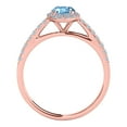 thumbnail image 2 of Aonejewelry 1.75 Ct. Ttw Diamond and Oval Shaped Aqumarine Ring in 10K Rose Gold, 2 of 4