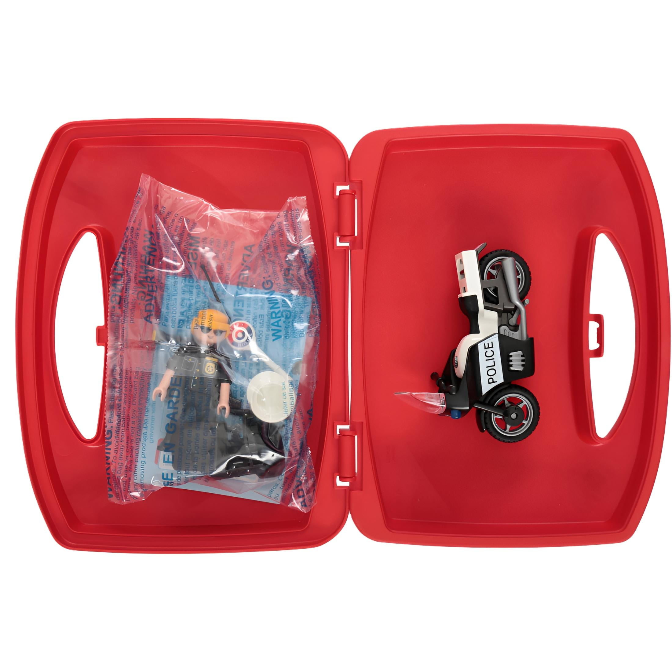 PLAYMOBIL City Action Police Carry Motorcycle Play Vehicle Playset, for children 4 years and older.