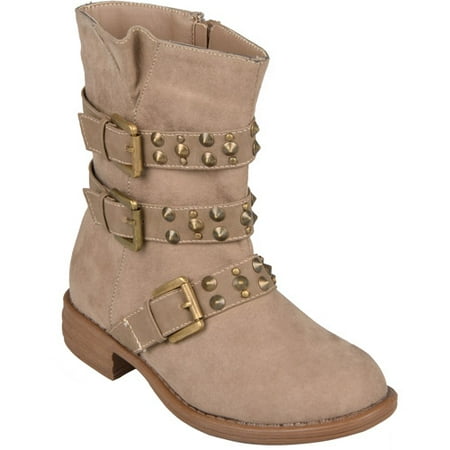 Brinley Co. Girls' Studded Buckle Detail Boots