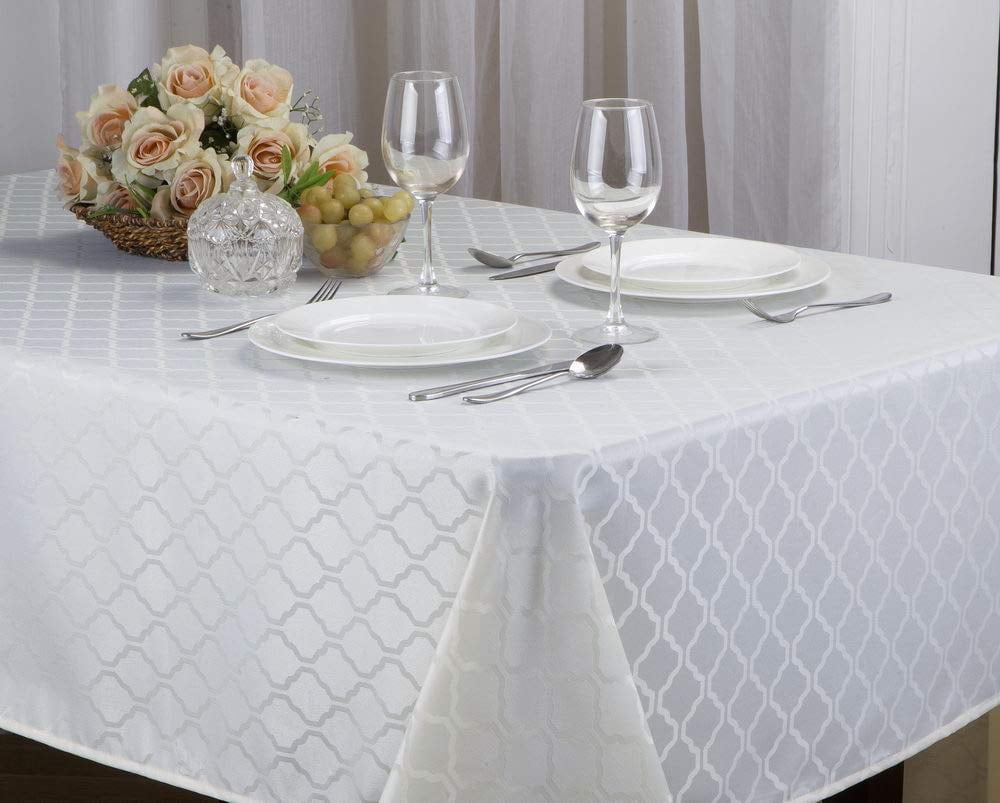 Mantel de tela Harriet Jacquard estampado decoración de mesa, 4 tamaños, 9 colores sólidos - Imagen 23 de 24