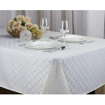 Kashi Home Harriet Jacquard Tablecloth 52"x70" White