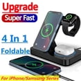thumbnail image 2 of Cargador inalámbrico 4 en 1 para iPhone 14, 13, X, Samsung, Apple Watch, Airpods, iWatch, estación de carga rápida plegable, 2 of 4