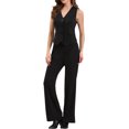 thumbnail image 4 of Chaleco de mujer sin mangas con cuello en V, botones y rayas, estilo moderno, atuendos casuales, color negro, 4 of 6