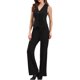 thumbnail image 4 of Chaleco de mujer sin mangas con cuello en V, botones y rayas, estilo moderno, atuendos casuales, color negro, 4 of 6
