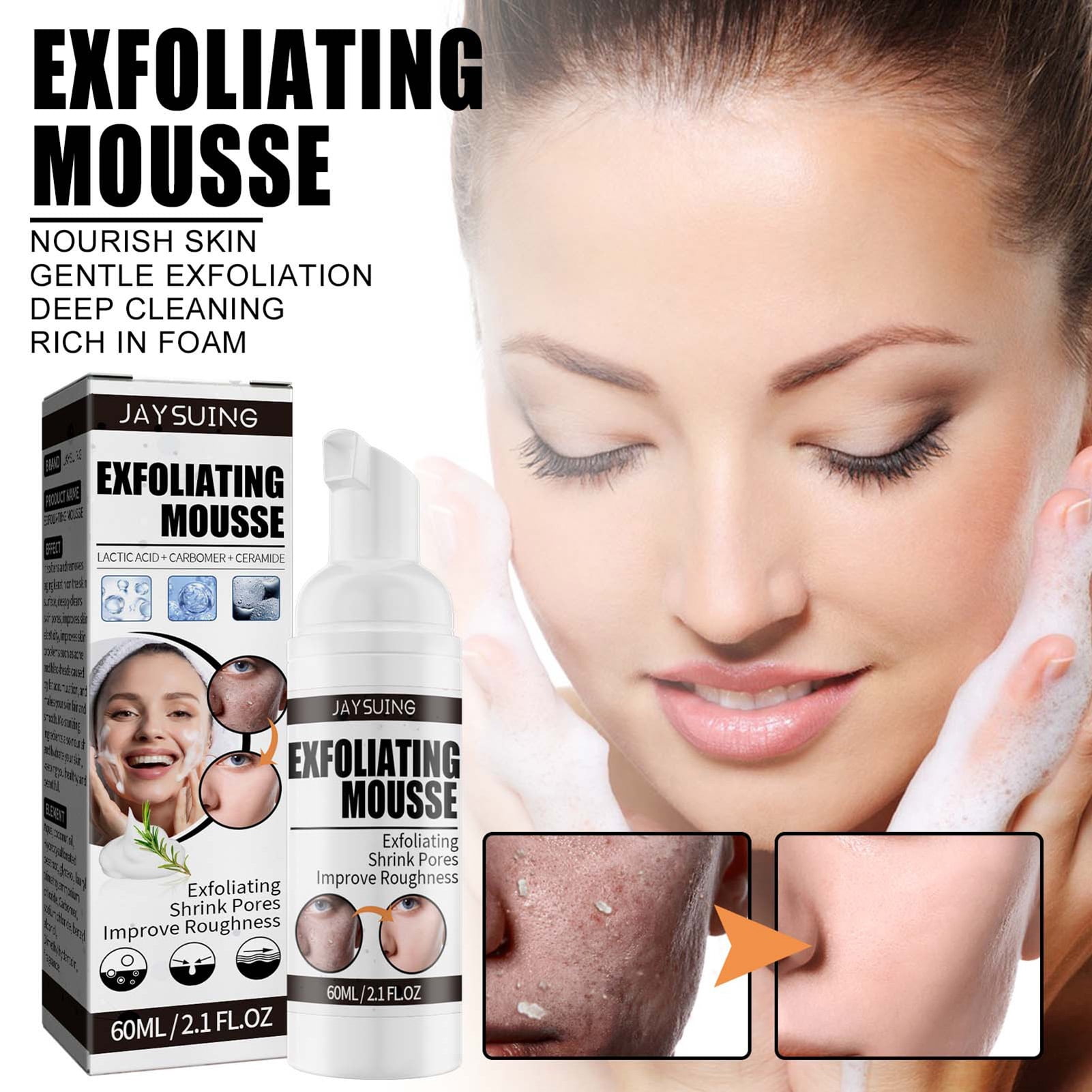 GoFJ 60ml Exfoliating Mousse Gentle Nonirritating Moisturizing