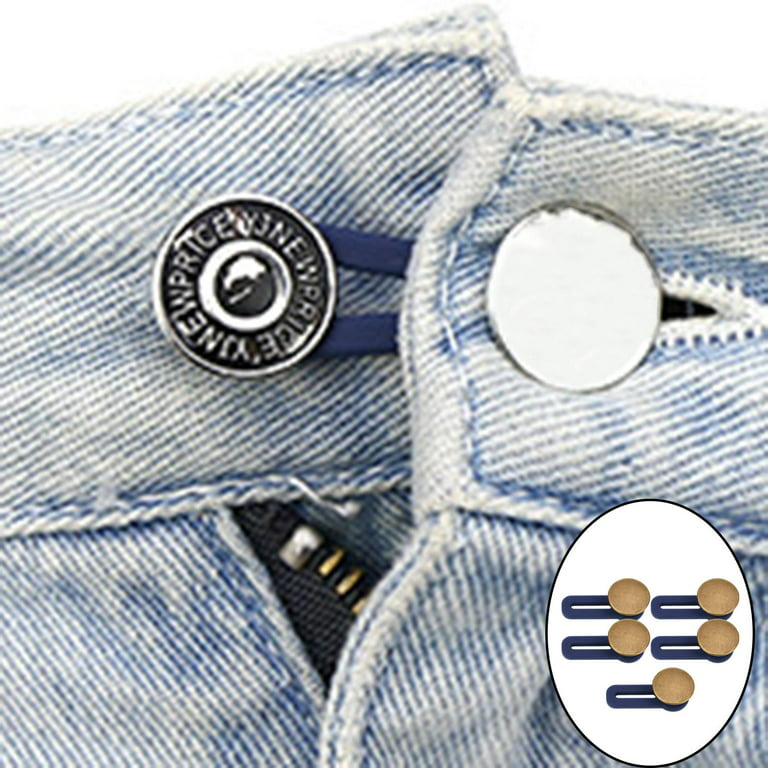 5/10pcs Button Extender for Pants Jeans Free Sewing Adjustable Retractable  Waist Extenders Metal Buttons Waistband Expander