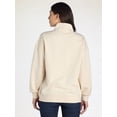 thumbnail image 3 of Time and Tru Women's Mock Neck Henley Pullover Sweatshirt, Sizes XS-XXXL, 3 of 6