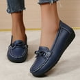 thumbnail image 2 of Mepaouo Loafers for Women Business Casual Shoes Comfortable Bowknot Penny Loafer Slip on Work Flats Blue 7, 2 of 9