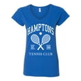 thumbnail image 2 of Wild Bobby Hamptons Tennis Club Est 1986 Sports Women’s Standard V-Neck Tee, Royal, X-Large, 2 of 6