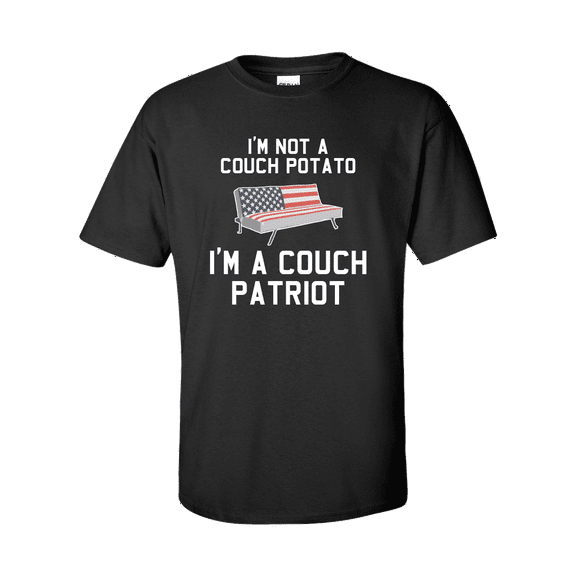 Unisex Funny I'm Not A Couch Potato I'm A Couch Patriot Short Sleeve T-shirt-Black-xl