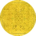 thumbnail image 1 of Ahgly Company Indoor Round Abstract Yellow Modern Area Rugs, 7' Round, 1 of 4