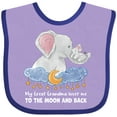 thumbnail image 3 of Inktastic My Great Grandma Loves Me to the Moon and Back Elephant Boys or Girls Baby Bib, 3 of 4