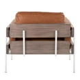 thumbnail image 5 of LumiSource White Metal, Grey Wood, Camel PU Kari Accent Chair, 5 of 7