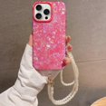 thumbnail image 1 of compatible iPhone 13 Pro Shell Texture Crossbody Pearl Chain TPU Hybrid Acrylic Phone Case Cheap and fine, 1 of 4