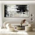 thumbnail image 3 of Large black and white abstract painting, textured abstract painting, grey minimalist abstract painting, large canvas art, oversized wall art,(102*203cm)40*80 Inches,Unstretched,Frameless, 3 of 4