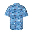 thumbnail image 3 of Daiia Blue Fish Hawaiian Shirt for Men Gentle Cotton Regular Short Sleeve Casual-XX-Large, 3 of 9