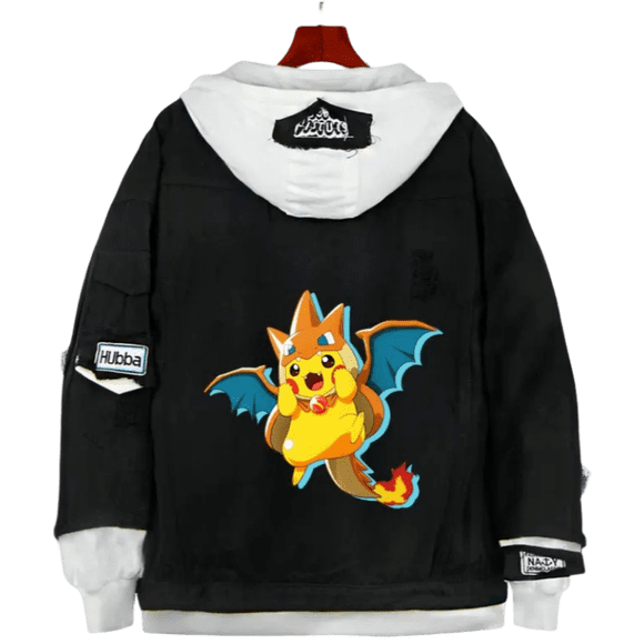 Chaqueta vaquera SANMU Pikachu Charizard Pattern para primavera/otoño