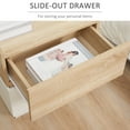 thumbnail image 4 of HOMCOM Bedside Table with 2 Stackable Drawers, Modern Nightstand, End Table for Bedroom, Natural, 4 of 10