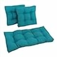 thumbnail image 3 of Coussins Capitonnés Carrés pour Causeuse d'Extérieur en Polyester Filé (Ensemble de 3) - Bleu Aqua, 3 of 3