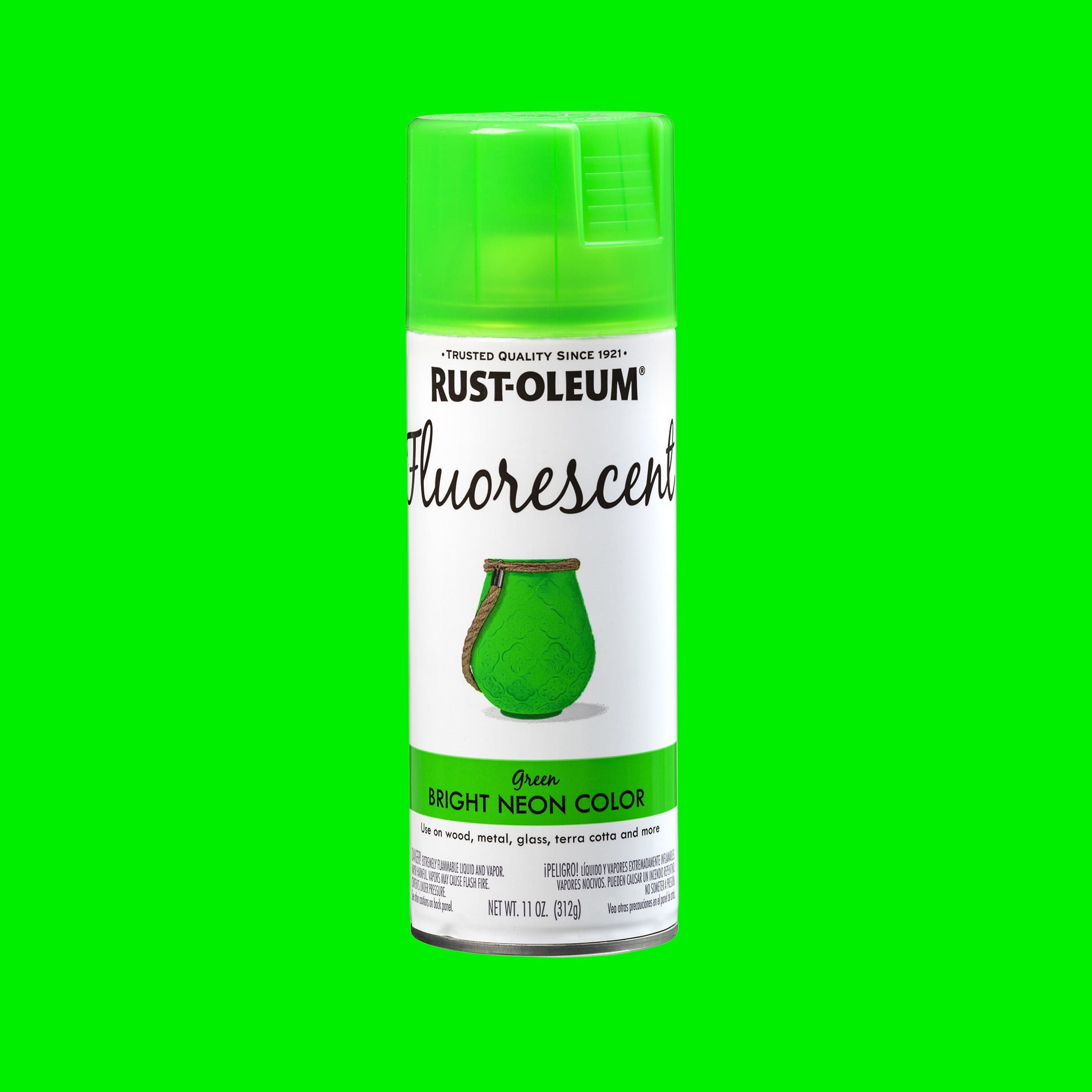 (3 pack) Green, Rust-Oleum Fluorescent Spray Paint-342417, 11 oz
