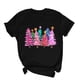 thumbnail image 2 of Puntoco Blusa de manga corta con estampado de moda para mujer, divertida camiseta de cuello redondo, 2 of 3