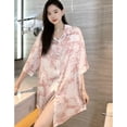 thumbnail image 4 of Camisones elegantes con estampado francés para mujer, ropa de noche de seda satinada, dulce camisón Simple, camisa de casa, falda para dormir de verano, 4 of 5