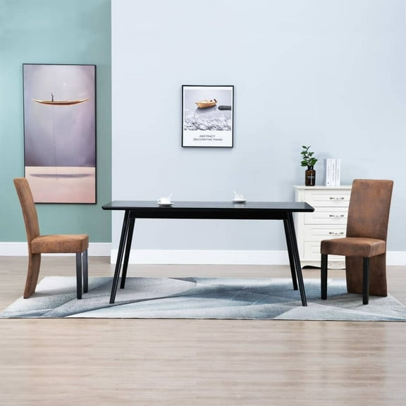vidaXL Dining Chairs Accent Side Chair for Home Kitchen Faux Suede Leather
