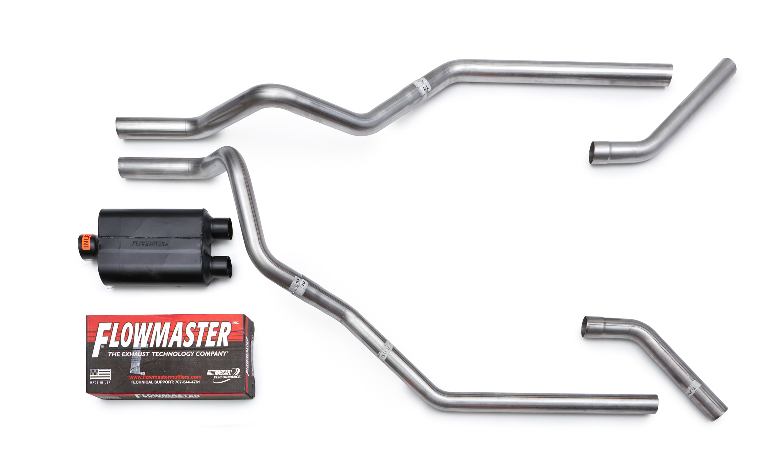 DIY dual exhaust system 2.5 pipe Flowmaster Super 40 RC Tip Truck Exhaust Kits