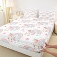 thumbnail image 3 of Homewish Cartoon Unicorn Twin Sheet Sets 3pcs for Preppy Child,Kawaii Rainbow Twin Fitted Sheet Microfiber,Chic Floral Flowers Breathable Flat Sheet,Breathable Home Decor, 3 of 7
